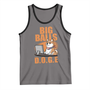 Funny Big Balls D.O.G.E Tank Top DOGE Shiba TS02 Deep Heather Black Print Your Wear