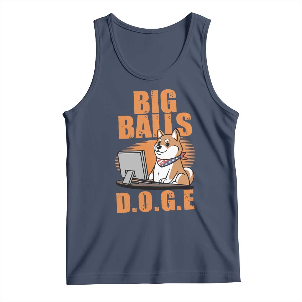 Funny Big Balls D.O.G.E Tank Top DOGE Shiba TS02 Navy Print Your Wear