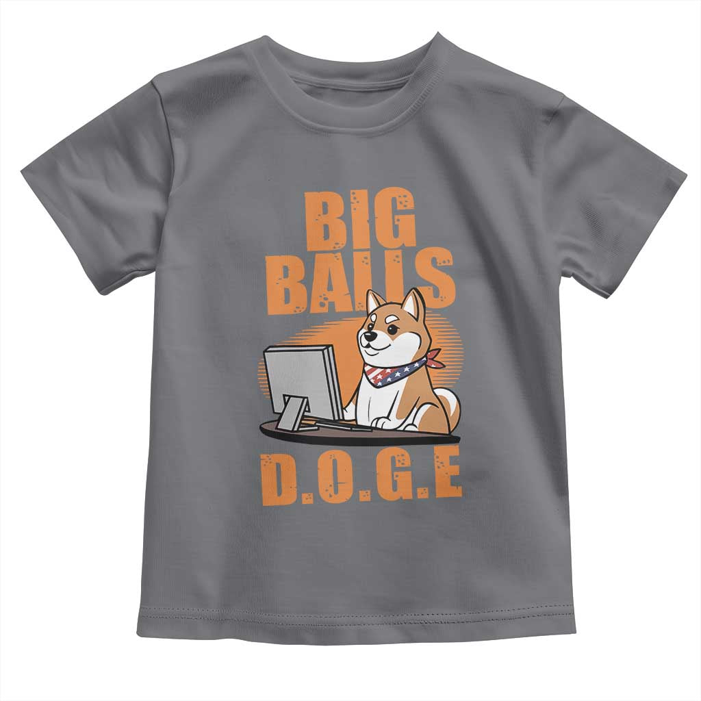 Funny Big Balls D.O.G.E Toddler T Shirt DOGE Shiba TS02 Charcoal Print Your Wear