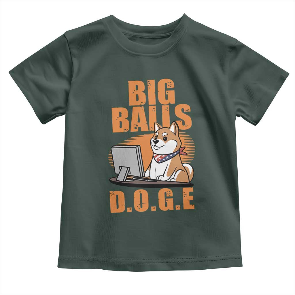 Funny Big Balls D.O.G.E Toddler T Shirt DOGE Shiba TS02 Dark Forest Green Print Your Wear