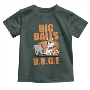 Funny Big Balls D.O.G.E Toddler T Shirt DOGE Shiba TS02 Dark Forest Green Print Your Wear