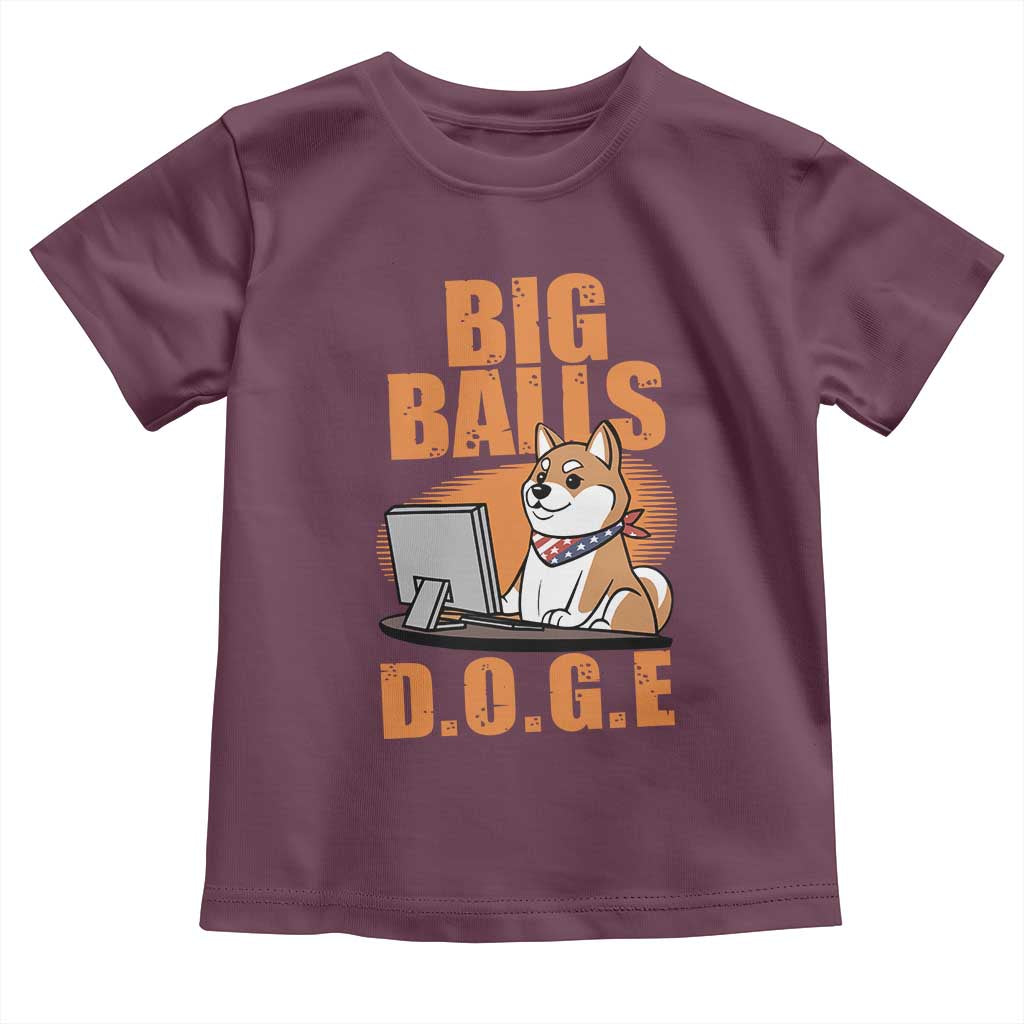 Funny Big Balls D.O.G.E Toddler T Shirt DOGE Shiba TS02 Maroon Print Your Wear