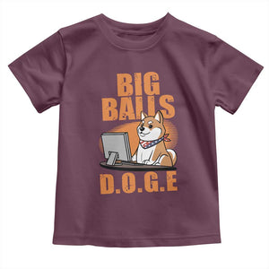Funny Big Balls D.O.G.E Toddler T Shirt DOGE Shiba TS02 Maroon Print Your Wear