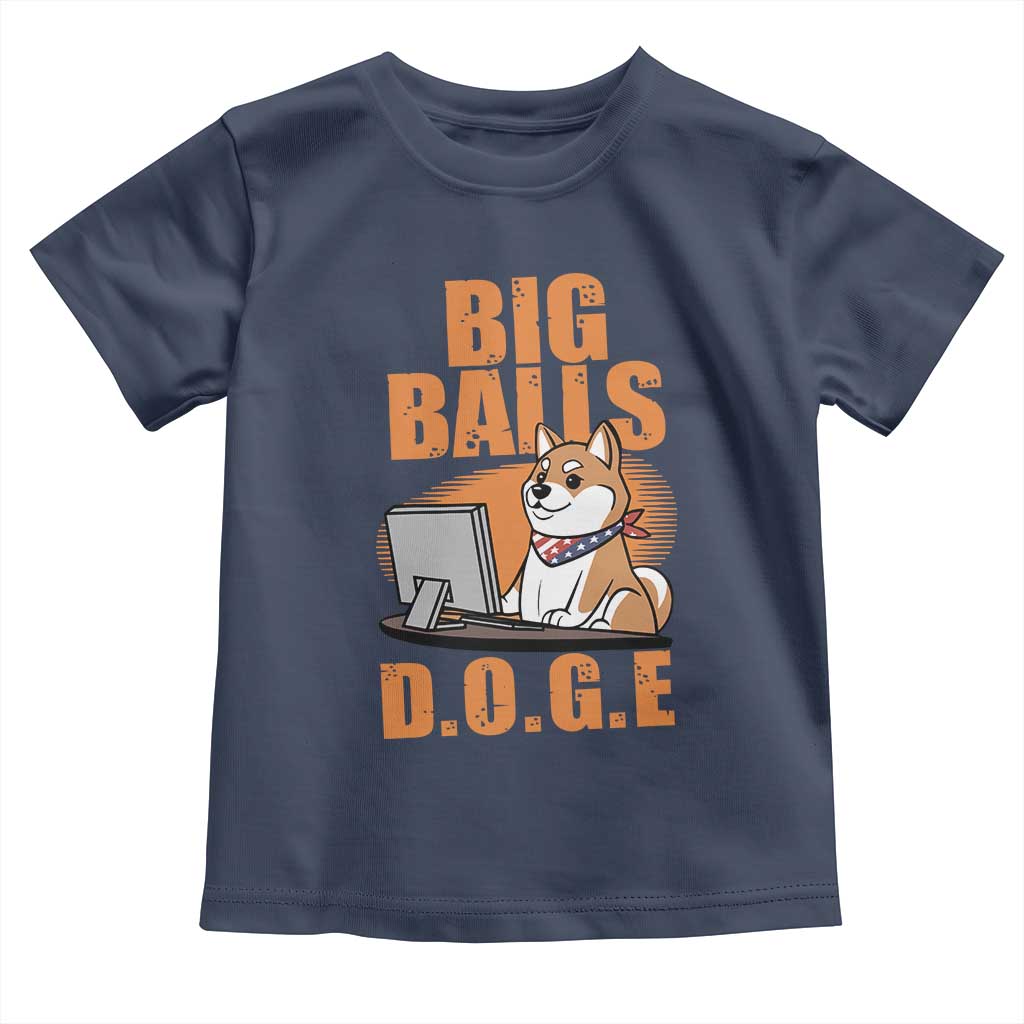 Funny Big Balls D.O.G.E Toddler T Shirt DOGE Shiba TS02 Navy Print Your Wear