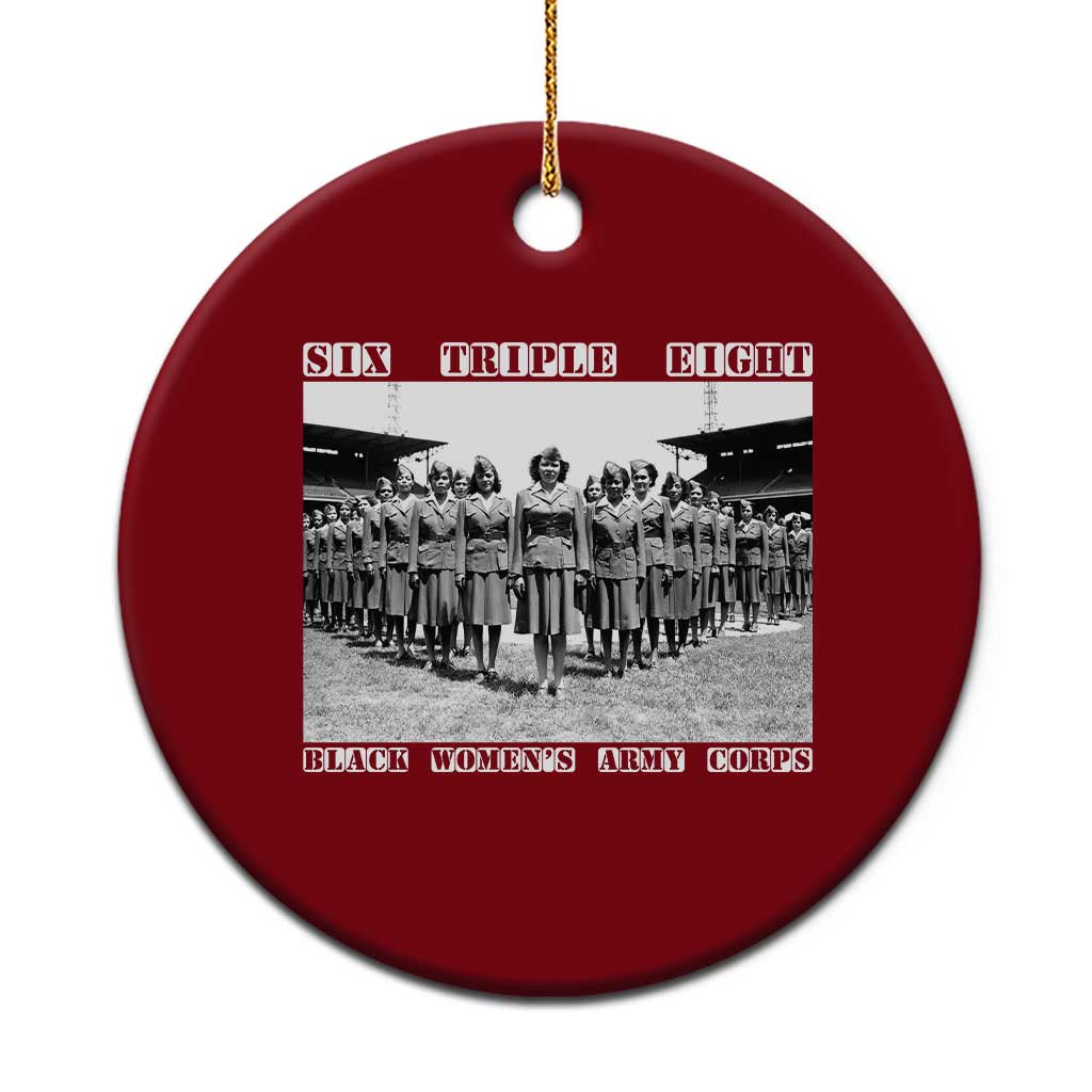 6 Triple 8 Ceramic Ornament Black Women's Army Corps 6888th Battalion TS02 1pc Red Print Your Wear