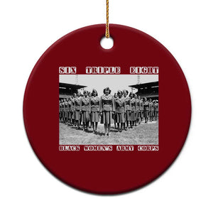 6 Triple 8 Ceramic Ornament Black Women's Army Corps 6888th Battalion TS02 1pc Red Print Your Wear