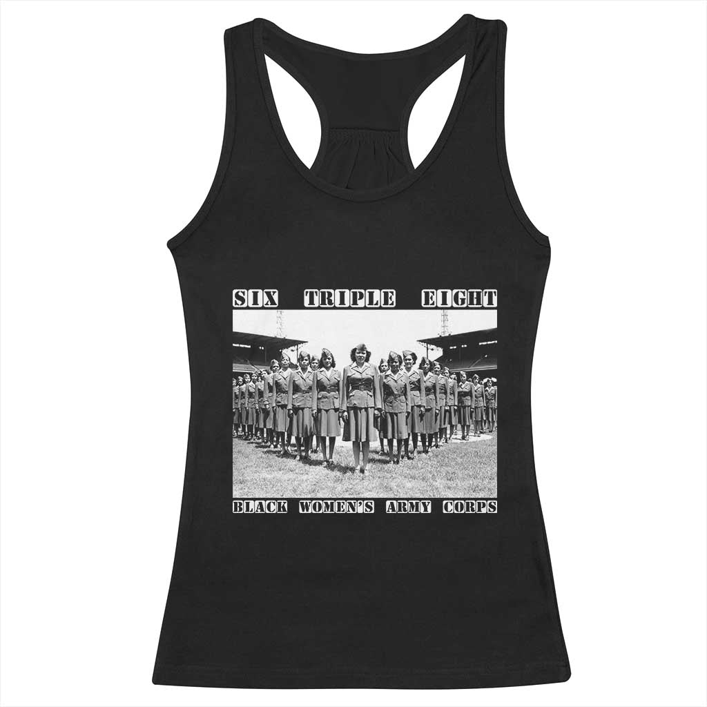 6 Triple 8 Racerback Tank Top Black Women's Army Corps 6888th Battalion TS02 Black Print Your Wear