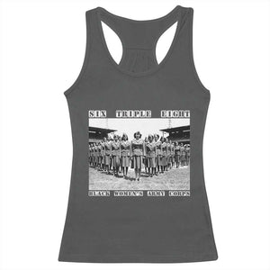 6 Triple 8 Racerback Tank Top Black Women's Army Corps 6888th Battalion TS02 Dark Heather Print Your Wear