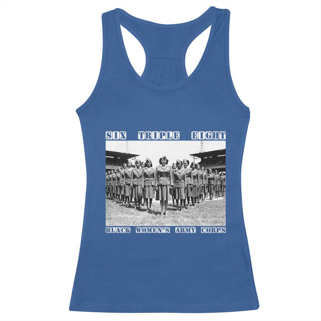 6 Triple 8 Racerback Tank Top Black Women's Army Corps 6888th Battalion TS02 Royal Blue Print Your Wear