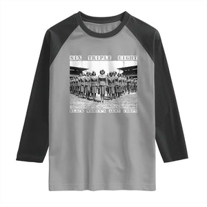 6 Triple 8 Raglan Shirt Black Women's Army Corps 6888th Battalion TS02 Sport Gray Black Print Your Wear