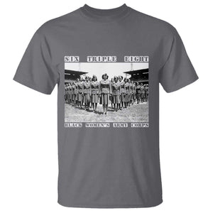 6 Triple 8 T Shirt Black Women's Army Corps 6888th Battalion TS02 Charcoal Print Your Wear