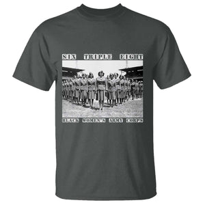 6 Triple 8 T Shirt Black Women's Army Corps 6888th Battalion TS02 Dark Heather Print Your Wear