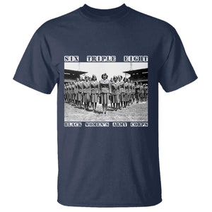 6 Triple 8 T Shirt Black Women's Army Corps 6888th Battalion TS02 Navy Print Your Wear
