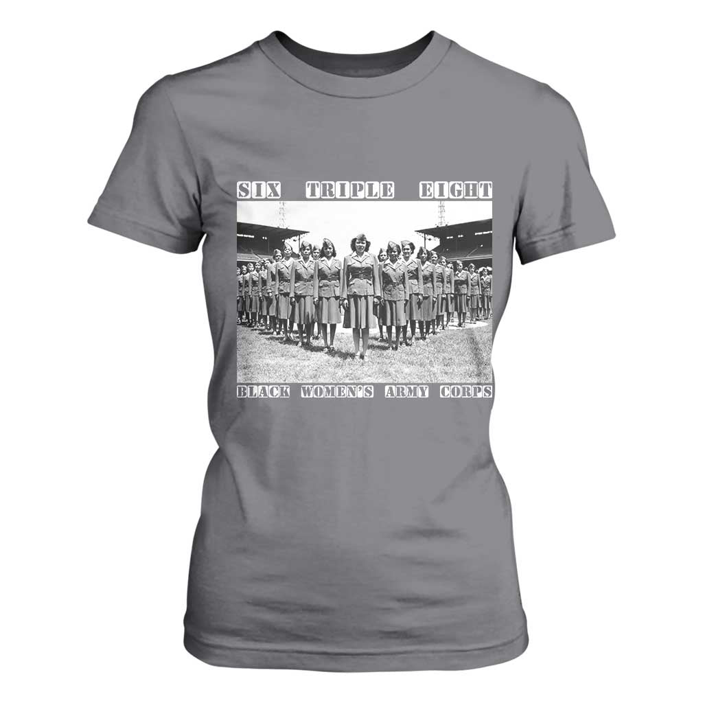 6 Triple 8 T Shirt For Women Black Women's Army Corps 6888th Battalion TS02 Charcoal Print Your Wear