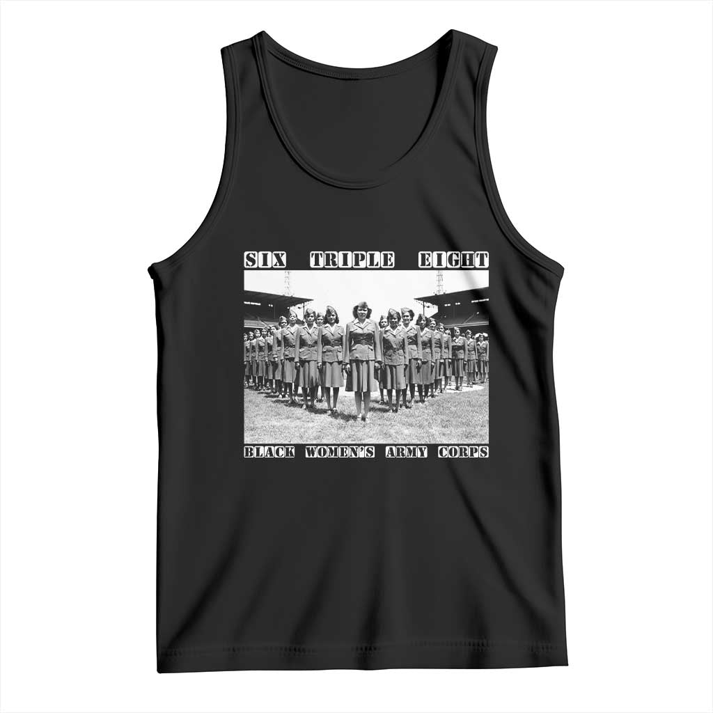 6 Triple 8 Tank Top Black Women's Army Corps 6888th Battalion TS02 Black Print Your Wear