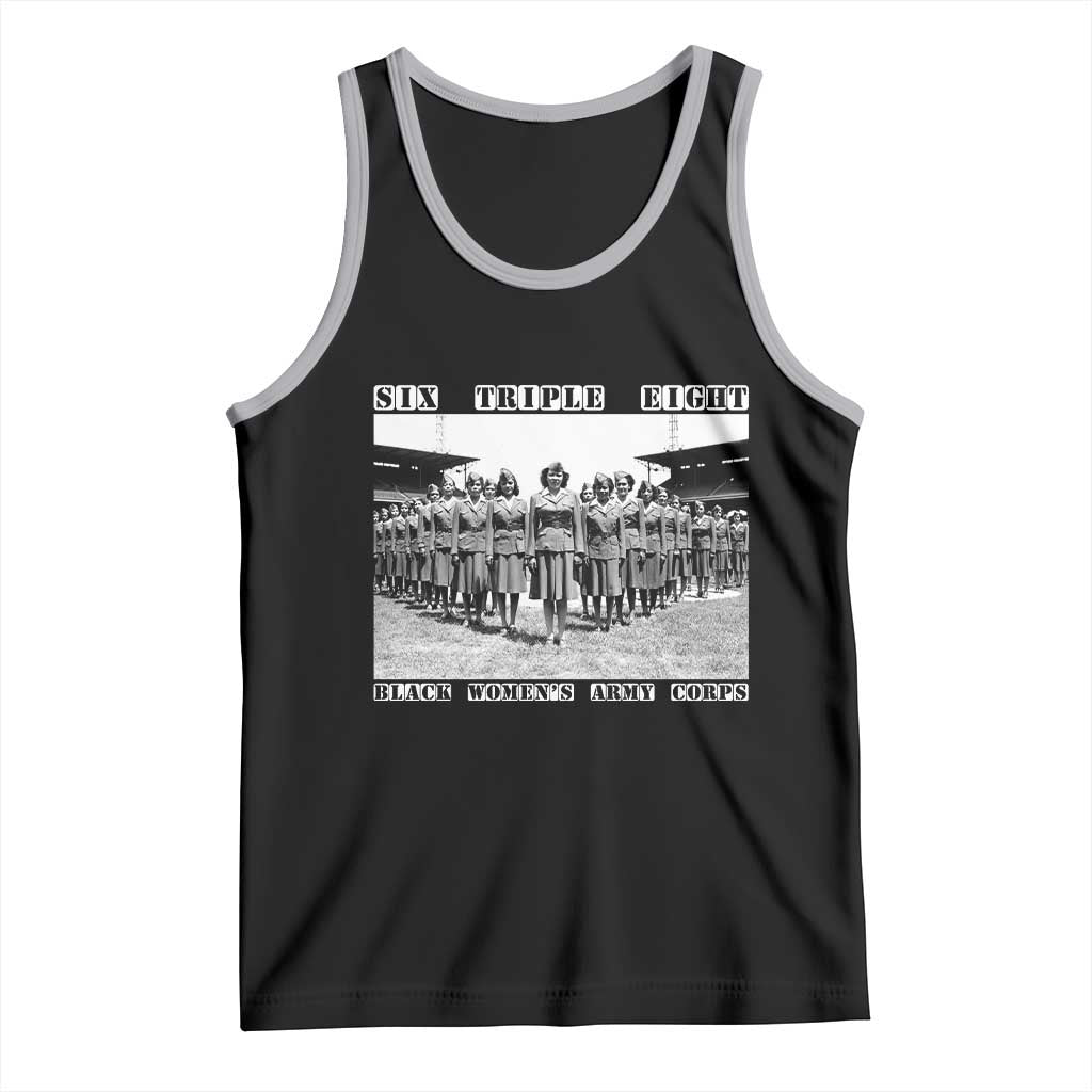6 Triple 8 Tank Top Black Women's Army Corps 6888th Battalion TS02 Black Athletic Heather Print Your Wear