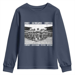 6 Triple 8 Youth Sweatshirt Black Women's Army Corps 6888th Battalion TS02 Navy Print Your Wear