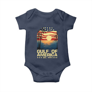 Gulf Of USA Baby Onesie Est 2025 American Flag Retro TS02 Navy Print Your Wear