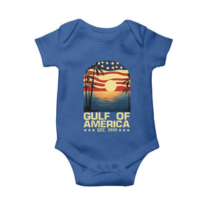 Gulf Of USA Baby Onesie Est 2025 American Flag Retro TS02 Royal Blue Print Your Wear