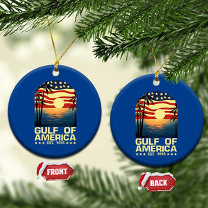 Gulf Of USA Ceramic Ornament Est 2025 American Flag Retro TS02 1pc Blue Print Your Wear