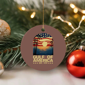 Gulf Of USA Ceramic Ornament Est 2025 American Flag Retro TS02 1pc Mocha Print Your Wear