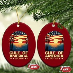 Gulf Of USA Ceramic Ornament Est 2025 American Flag Retro TS02 Print Your Wear