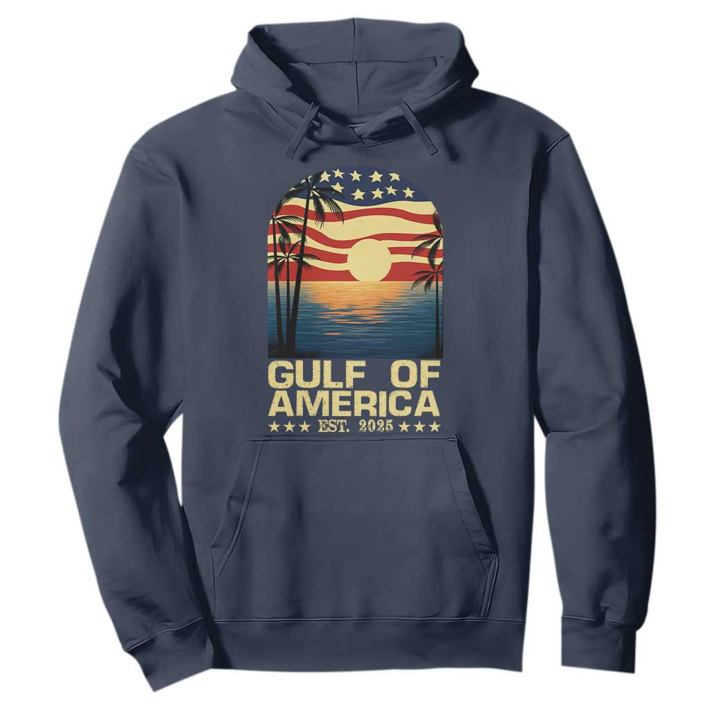 Gulf Of USA Hoodie Est 2025 American Flag Retro TS02 Navy Print Your Wear