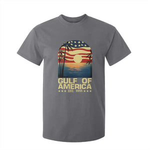 Gulf Of USA T Shirt For Kid Est 2025 American Flag Retro TS02 Charcoal Print Your Wear