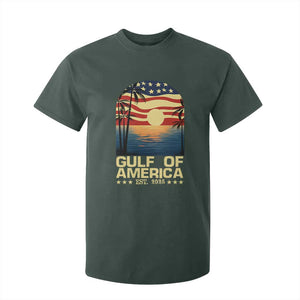 Gulf Of USA T Shirt For Kid Est 2025 American Flag Retro TS02 Dark Forest Green Print Your Wear