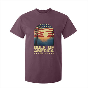 Gulf Of USA T Shirt For Kid Est 2025 American Flag Retro TS02 Maroon Print Your Wear