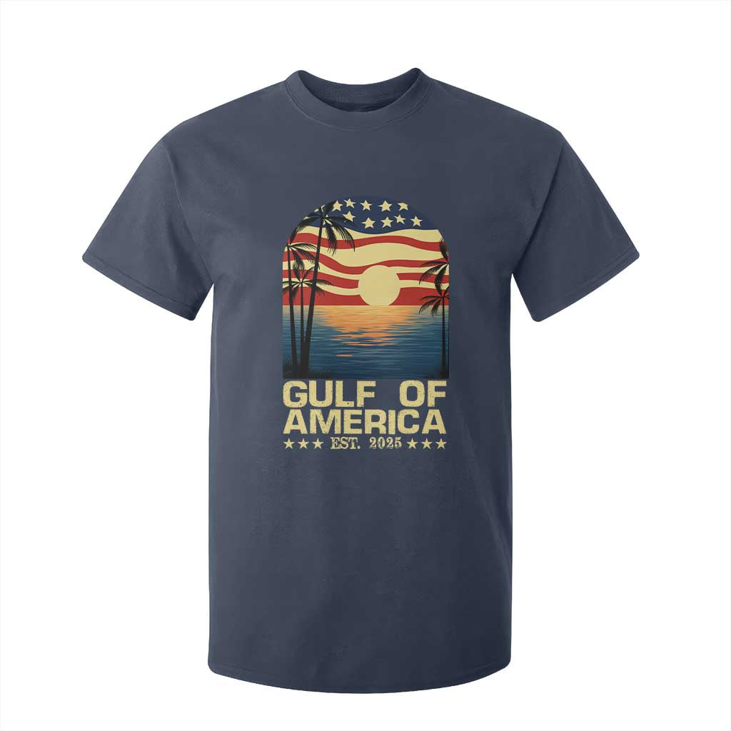 Gulf Of USA T Shirt For Kid Est 2025 American Flag Retro TS02 Navy Print Your Wear
