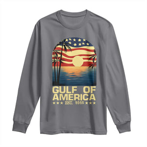 Gulf Of USA Long Sleeve Shirt Est 2025 American Flag Retro TS02 Charcoal Print Your Wear