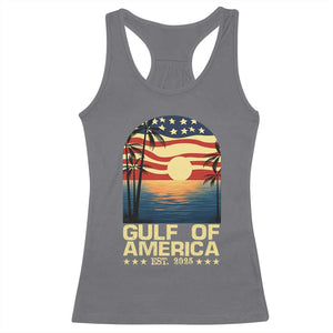 Gulf Of USA Racerback Tank Top Est 2025 American Flag Retro TS02 Charcoal Print Your Wear