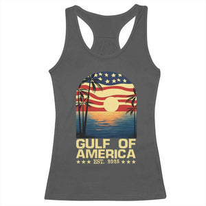 Gulf Of USA Racerback Tank Top Est 2025 American Flag Retro TS02 Dark Heather Print Your Wear