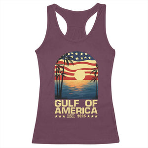 Gulf Of USA Racerback Tank Top Est 2025 American Flag Retro TS02 Maroon Print Your Wear