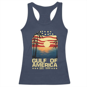 Gulf Of USA Racerback Tank Top Est 2025 American Flag Retro TS02 Navy Print Your Wear