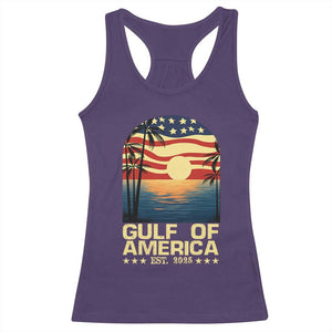 Gulf Of USA Racerback Tank Top Est 2025 American Flag Retro TS02 Purple Print Your Wear
