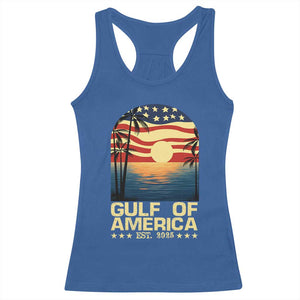 Gulf Of USA Racerback Tank Top Est 2025 American Flag Retro TS02 Royal Blue Print Your Wear