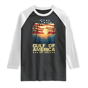 Gulf Of USA Raglan Shirt Est 2025 American Flag Retro TS02 Black White Print Your Wear