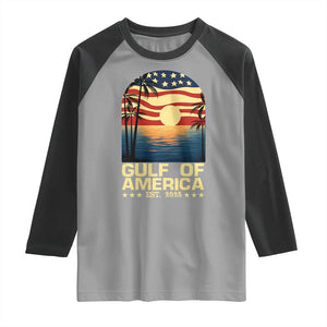 Gulf Of USA Raglan Shirt Est 2025 American Flag Retro TS02 Sport Gray Black Print Your Wear