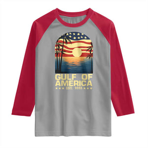 Gulf Of USA Raglan Shirt Est 2025 American Flag Retro TS02 Sport Gray Red Print Your Wear