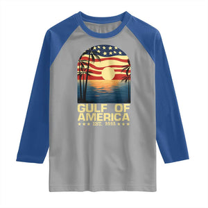 Gulf Of USA Raglan Shirt Est 2025 American Flag Retro TS02 Sport Gray Royal Print Your Wear