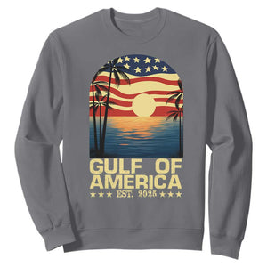 Gulf Of USA Sweatshirt Est 2025 American Flag Retro TS02 Charcoal Print Your Wear