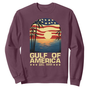 Gulf Of USA Sweatshirt Est 2025 American Flag Retro TS02 Maroon Print Your Wear