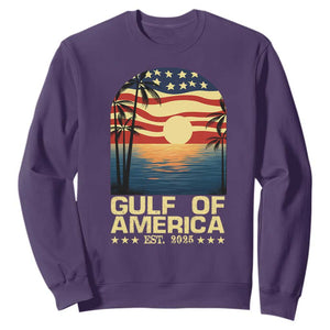 Gulf Of USA Sweatshirt Est 2025 American Flag Retro TS02 Purple Print Your Wear