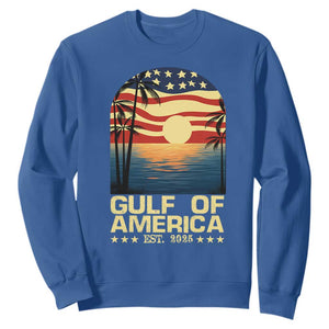 Gulf Of USA Sweatshirt Est 2025 American Flag Retro TS02 Royal Blue Print Your Wear