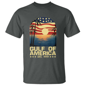 Gulf Of USA T Shirt Est 2025 American Flag Retro TS02 Dark Heather Print Your Wear