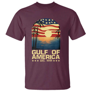 Gulf Of USA T Shirt Est 2025 American Flag Retro TS02 Maroon Print Your Wear