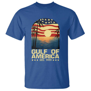 Gulf Of USA T Shirt Est 2025 American Flag Retro TS02 Royal Blue Print Your Wear