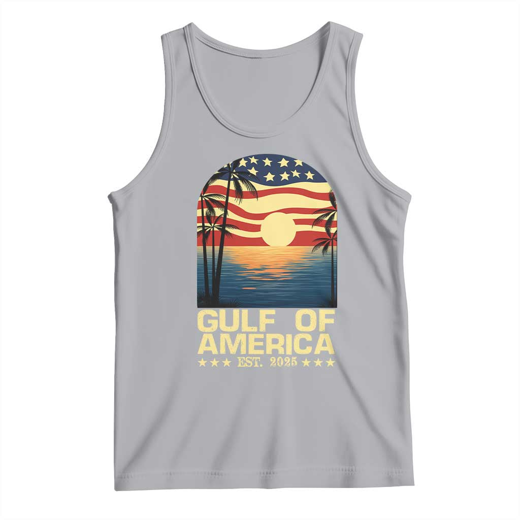 Gulf Of USA Tank Top Est 2025 American Flag Retro TS02 Athletic Heather Print Your Wear